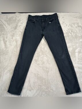 Levi’s 511 Slim Fit Jeans Men 31x32 Dark Blue Indigo Distressed Faded Red Tab